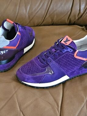 Women's Louis Vuitton Purple Suede Designer Luxury Sneakers Size 9 US